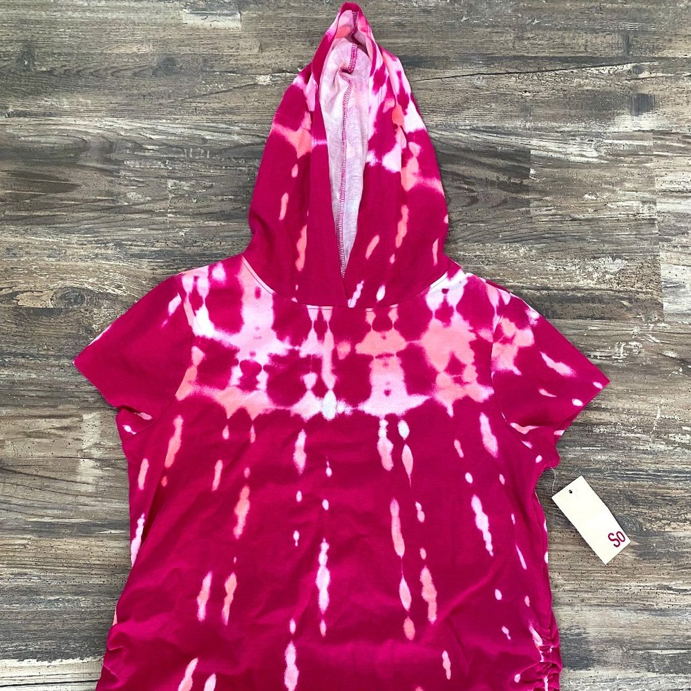 New Pink Hooded Tie Dye girls shirt